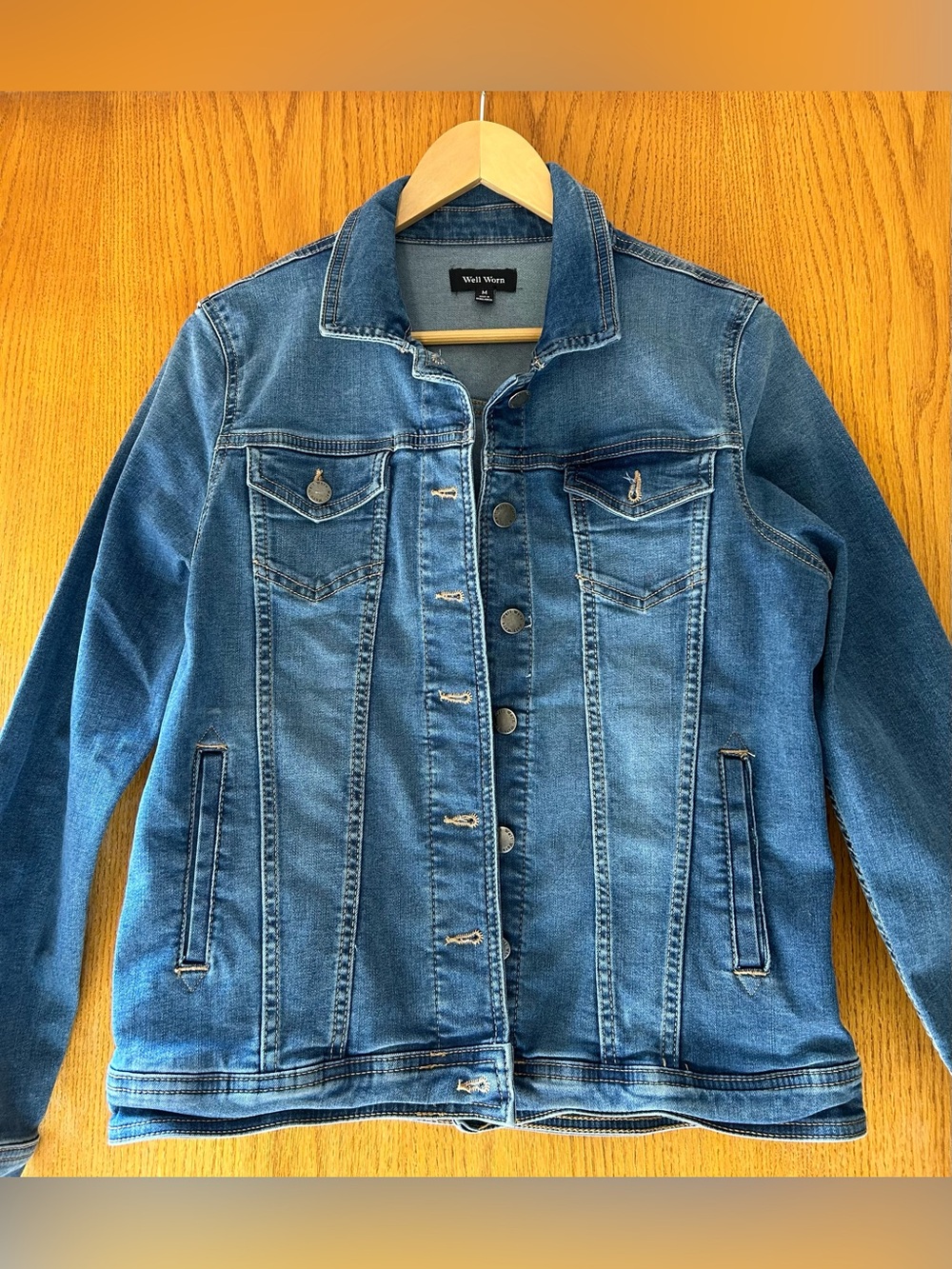 Well Worn Women's Blue Denim Trucker Jacket
